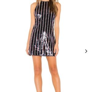 Lovers & Friends Lucas Mini Sequin Dress in Color Patriot NWT